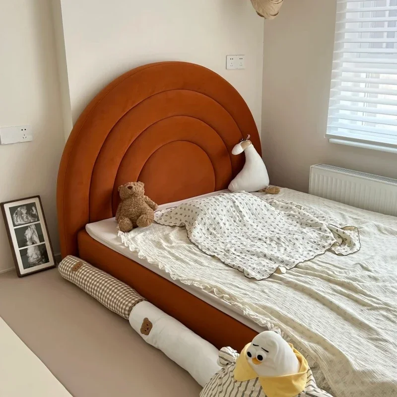 Cama Castelo para Meninas, Design Moderno Europeu, Cama Simples de Massagem em Madeira, Plataforma de Princesa, Móveis para Casa