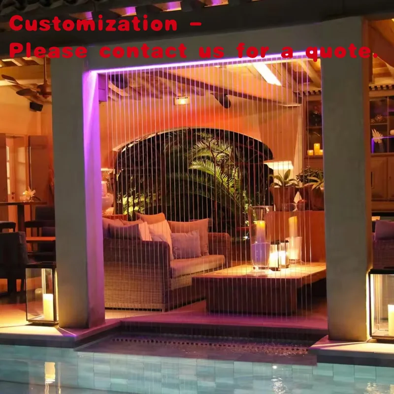 custom.Stainless Steel Rain Waterfall Wall Feature Rain Curtain Fountain