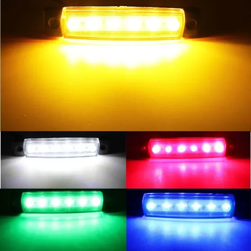 12/24V 6 SMD LED Truck Trailer Pickup Side Marker Indicator Light Truck Lorry Bus Clearance Side Marker Rear Warning Tail Light