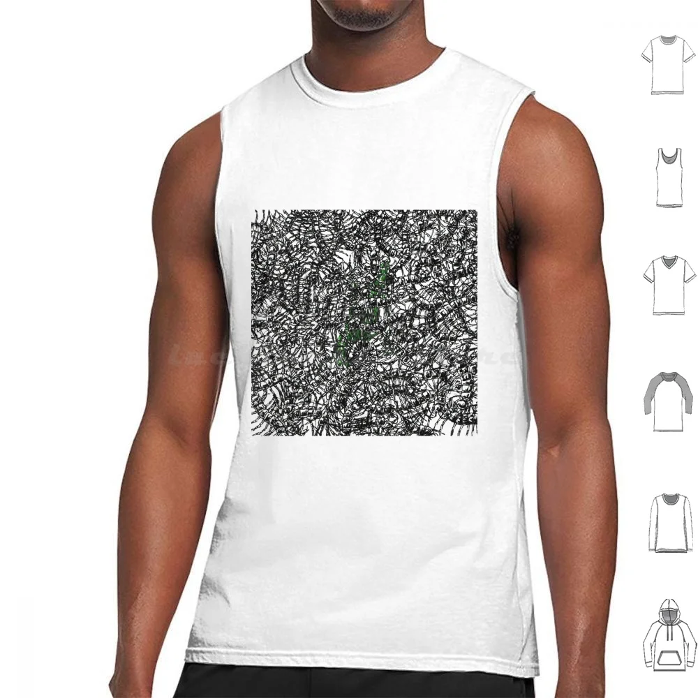 Pyrokinesis-My Dear Void Graphic Art Tank Tops Vest Sleeveless Depression Metal Minimal Squiggle Void Graphic Art Black