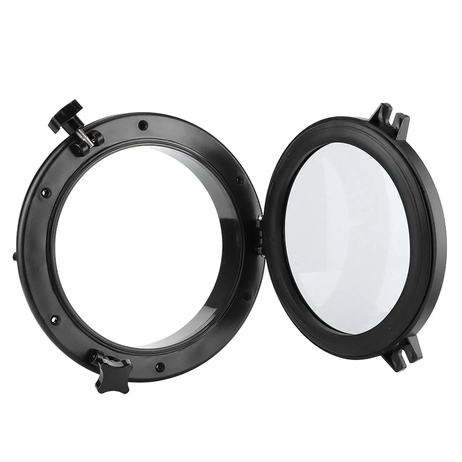 Portátil Rodada Stalinite Janela para RV Barco Iate, Universal Marinha Porthole, Novo, Preto, 10"