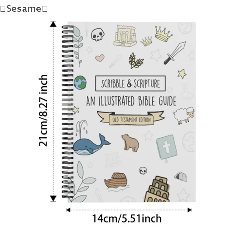 Scribble & Scripture: The Bible Made Simple - Illustrated Bible Guide, Spiral-Bound Notebook With Inspirational Illustrations