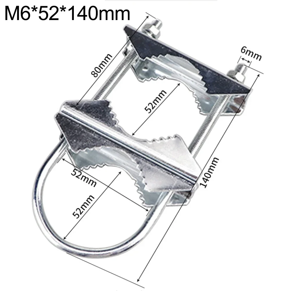 Antenna mast clamp kit for heavy duty mounting on round poles 1 to 18 inch diameter metal bracket with U bolt secure fit