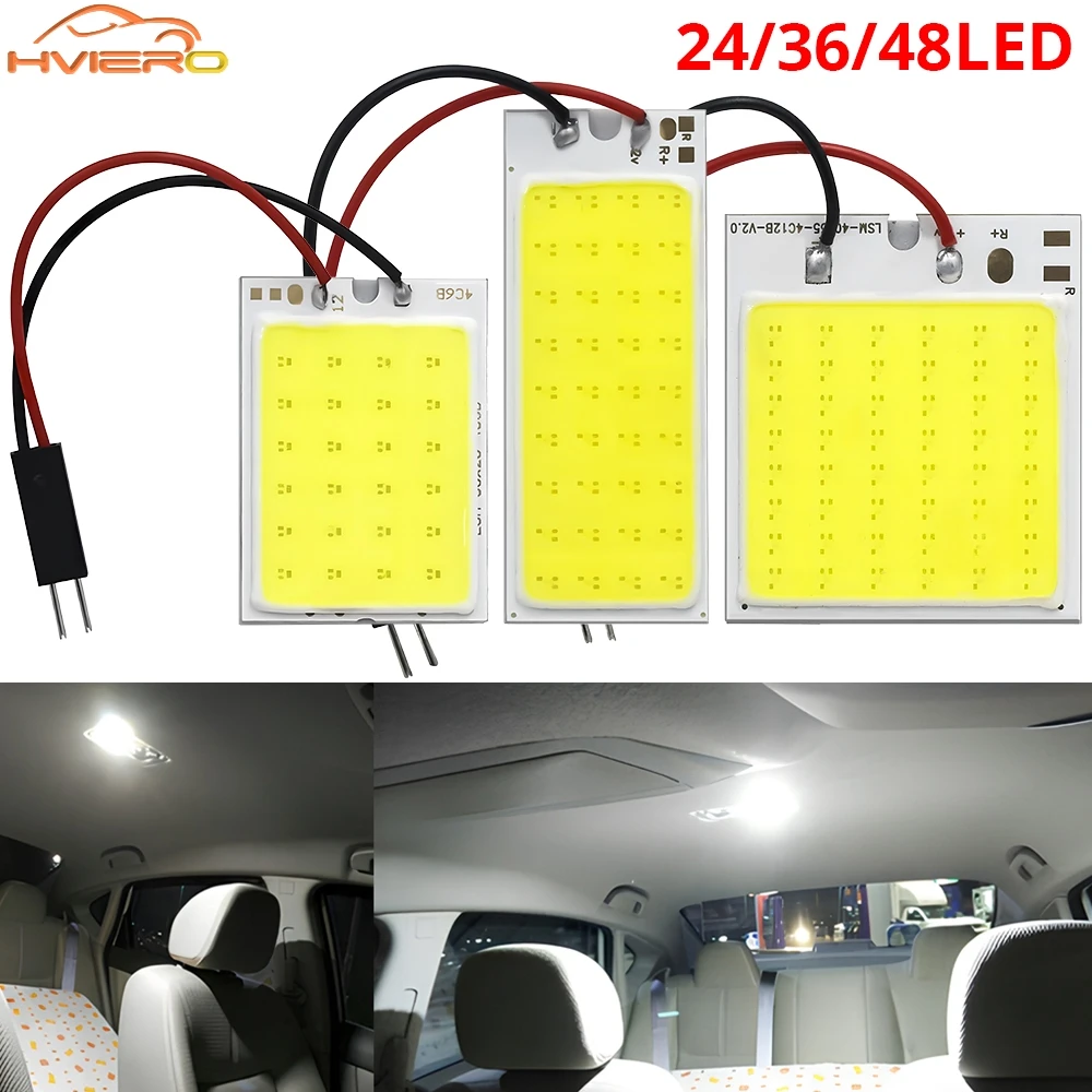 

8PCS Auto Interior Reading Bulbs Trunk Festoon Light White T10 COB 16SMD 24SMD 36SMD 48SMD Car Led Clearance License Panel Lamp