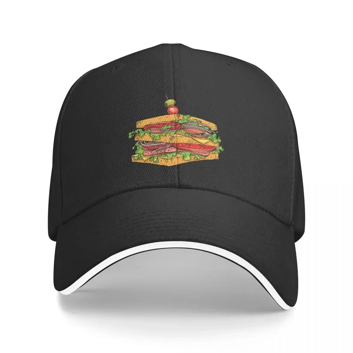 

Triple Decker Ham Sandwich Baseball Cap Thermal Visor custom caps Streetwear designer cap Boy Child Women's