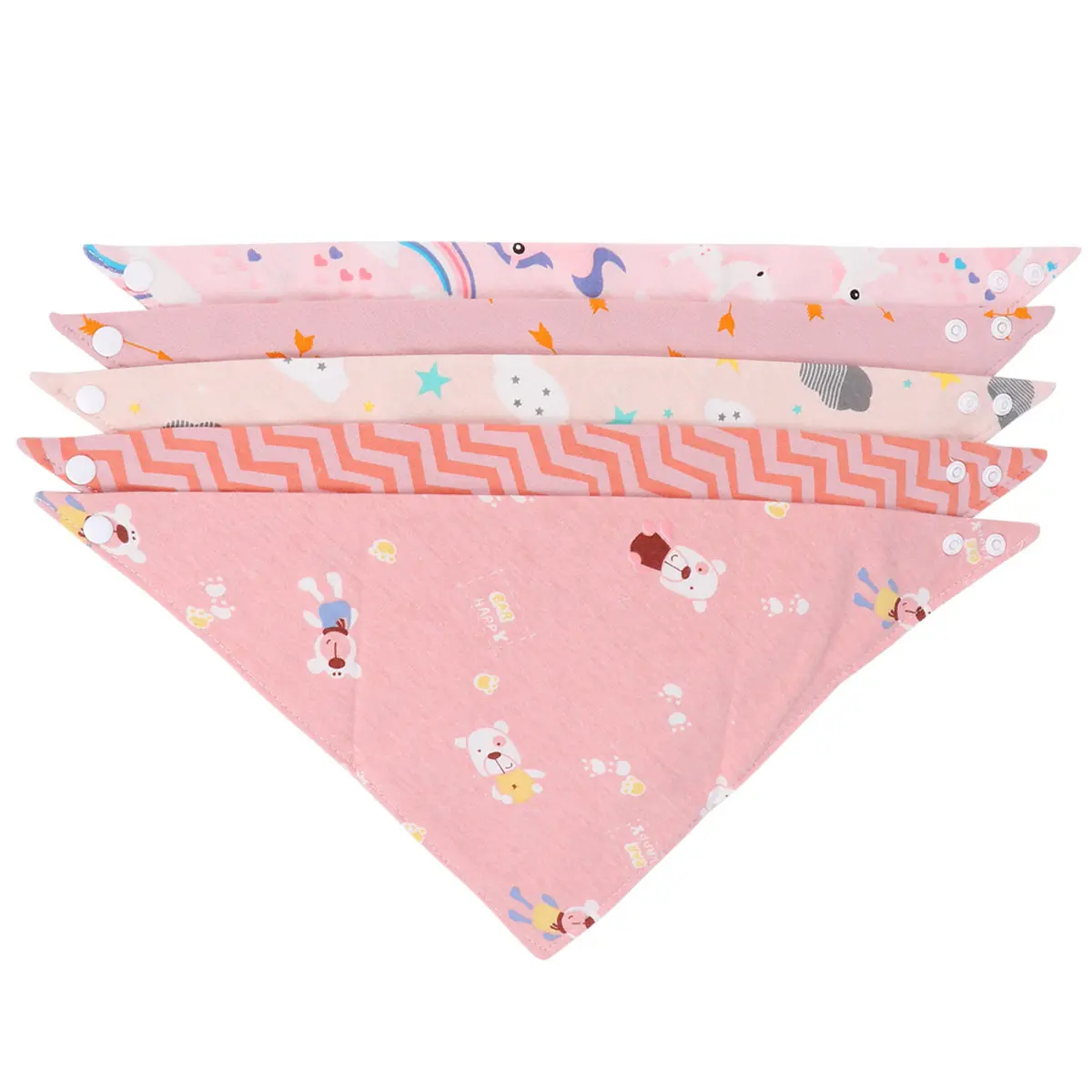 

5PCS Cotton Baby Bibs Soft Easy Clean Lightweight Saliva Towels Newborn Feeding Accessories Spring Autumn Infant
