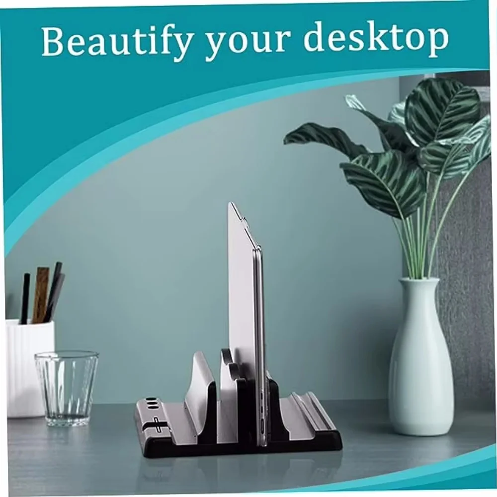Adjustable Laptop Stand Vertical Save Desktop Space Easy To Place Computer Accessories Scalable Width for Office Desk Storage image 2