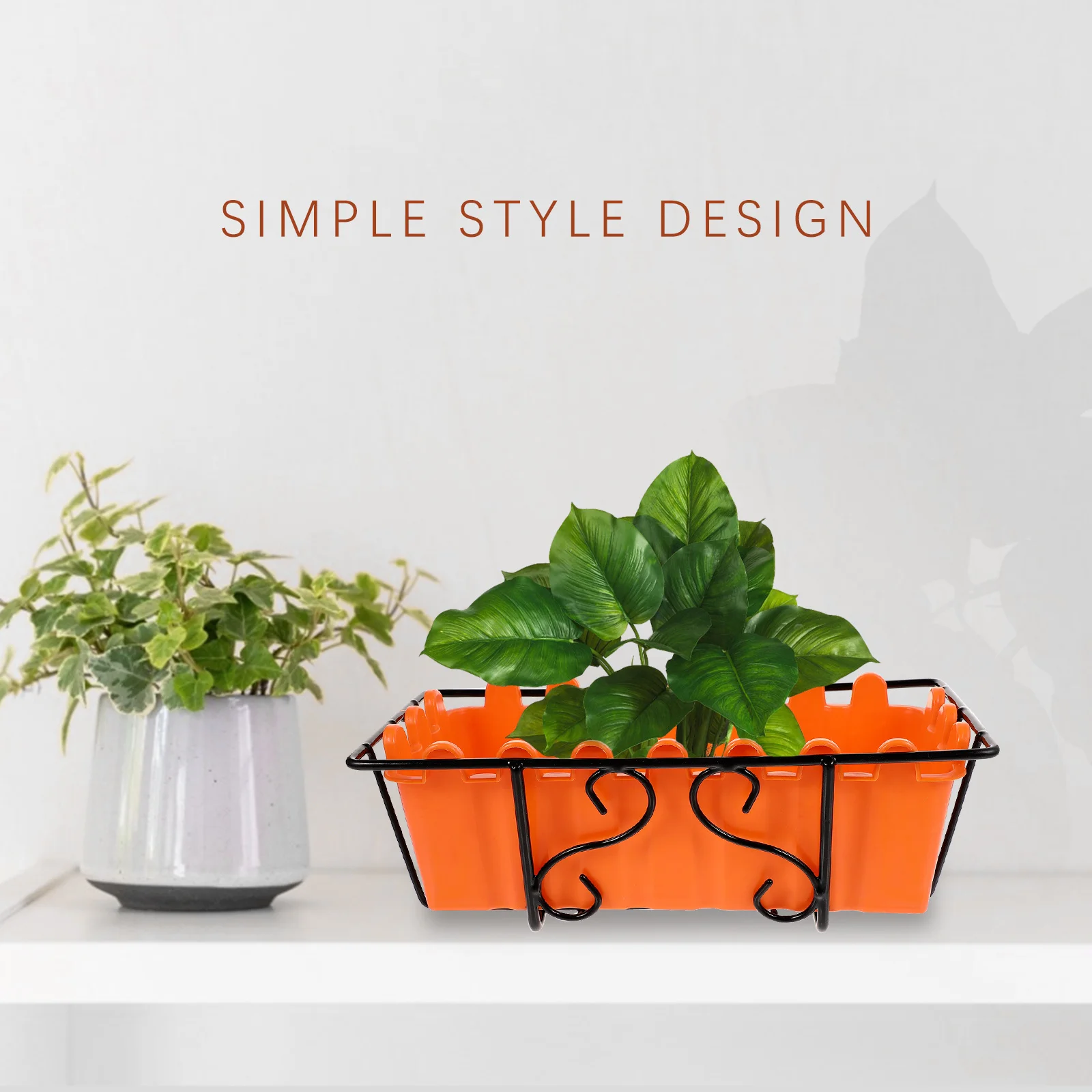 

1set 1Set Flowerpot Garden Balcony Plant Pot Durable Hanging Rack Design Outdoor Fence Rail Decor Hanging Plant Container