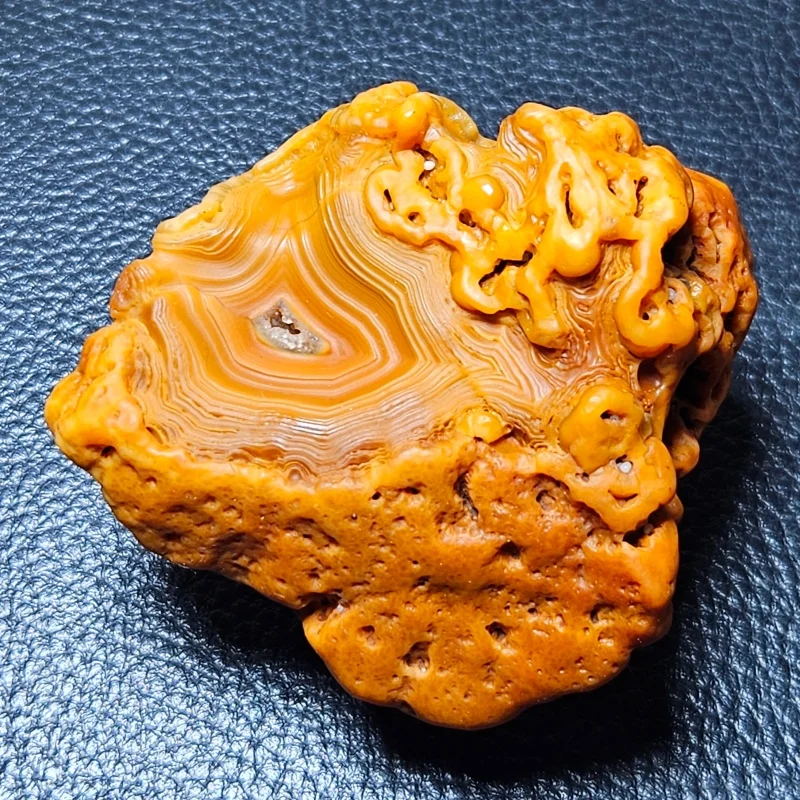 Orange Banded Agate Geode with Crystal Cave Natural Mineral Specimen for Healing  Decor