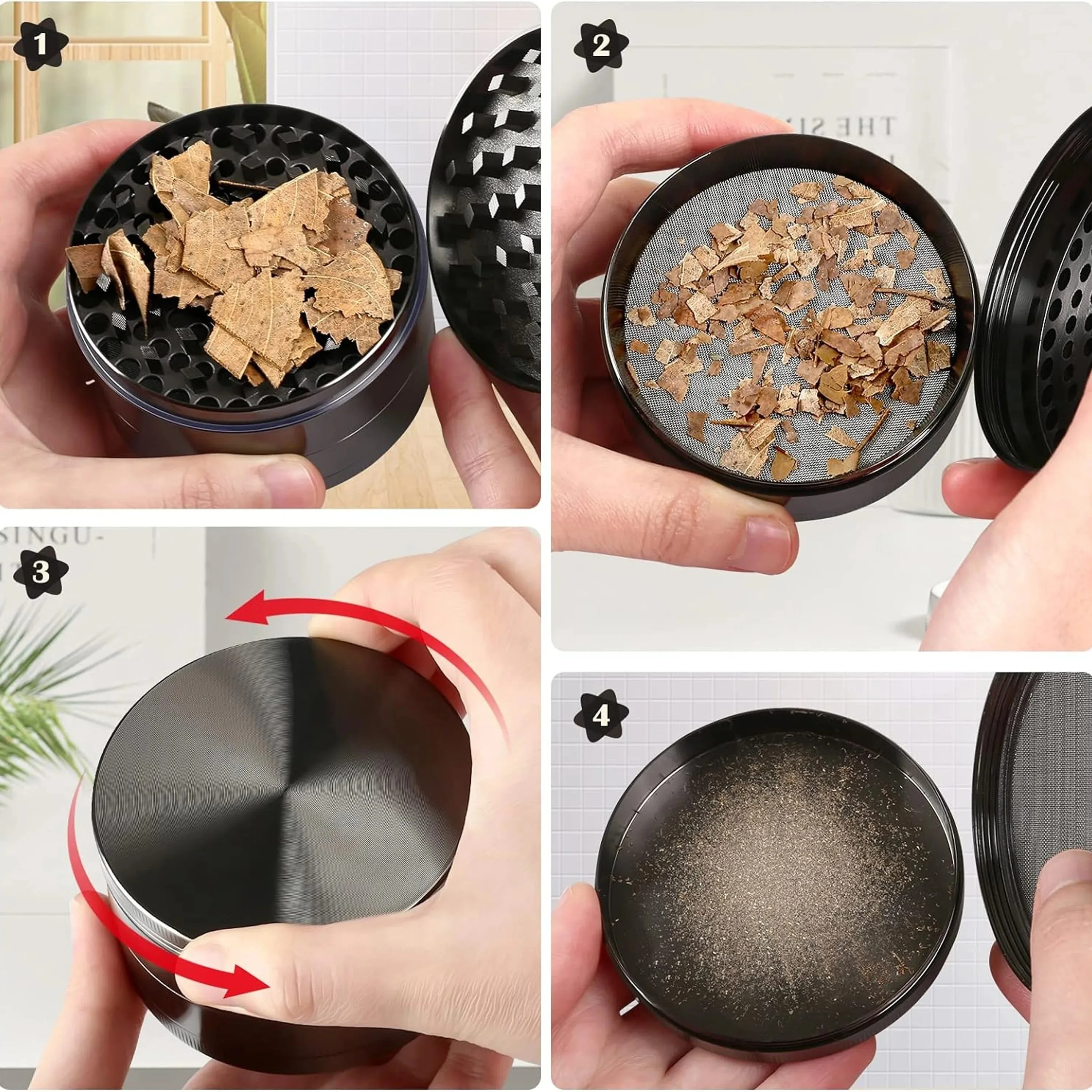 Mini Herb Grinder for Smoking 4 Layers 40mm Mill Zinc Alloy Tobacco Crusher Dry Herbal Grinders Grass Smoke Accessories