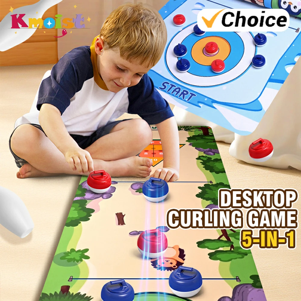Floor Game Toy Set Table Curling Indoor Parent-Child Interactive Children's Ice Hockey Board Game Toys for Kids Christmas Gifts