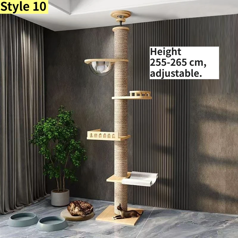 Verstelbare Krabpaal Klimspeelgoed Kattentorenhuis Van vloer tot plafond Katten Meerniveau Condo Huisdier Boomhut Huisdiermeubilair