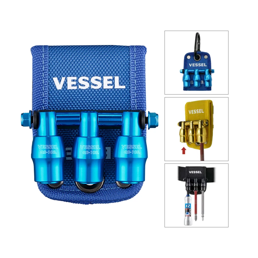 VESSEL Magnetic Bit Holder 1/4\'\' Limited Edition Quick Catcher Triple Holder QB-10B3 Series