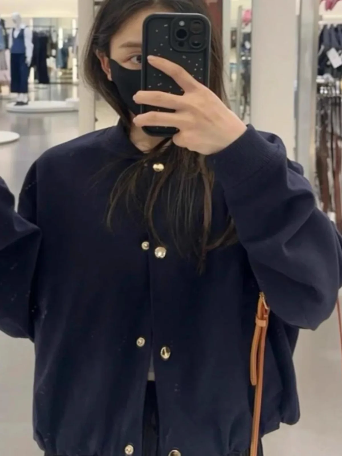 

Осень 2024, женская бейсбольная майка для пригородных поездок, уютная круглая верхняя одежда Ne, полиэфирное волокно, длинный све, чистый цвет