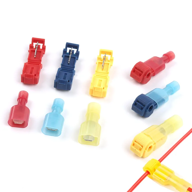 Multifunction T-Tap Connector Quick Electrical Cable Connector Snap Splice Lock Wire Terminal Self-Stripping Insulated Terminals