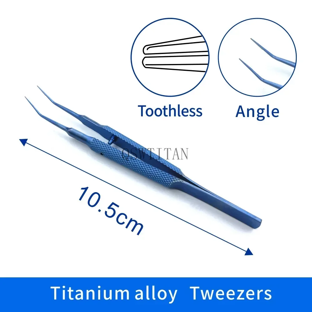 10.5CM Ophthalmic Microsurgical Forceps Tweezers Stainless Steel Surgical Tool Titanium