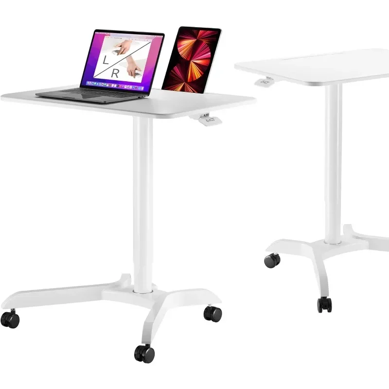 

Ambidextrous Standing Desk Adjustable Height Rolling Desk - Mobile Laptop Desk - Computer Projector Cart