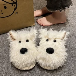 Women's Cute Plush Dog Animal Slippers House Slippers Warm Memory Foam Cotton Cozy Soft Fleece winter Plush Home Slippers Indoor
