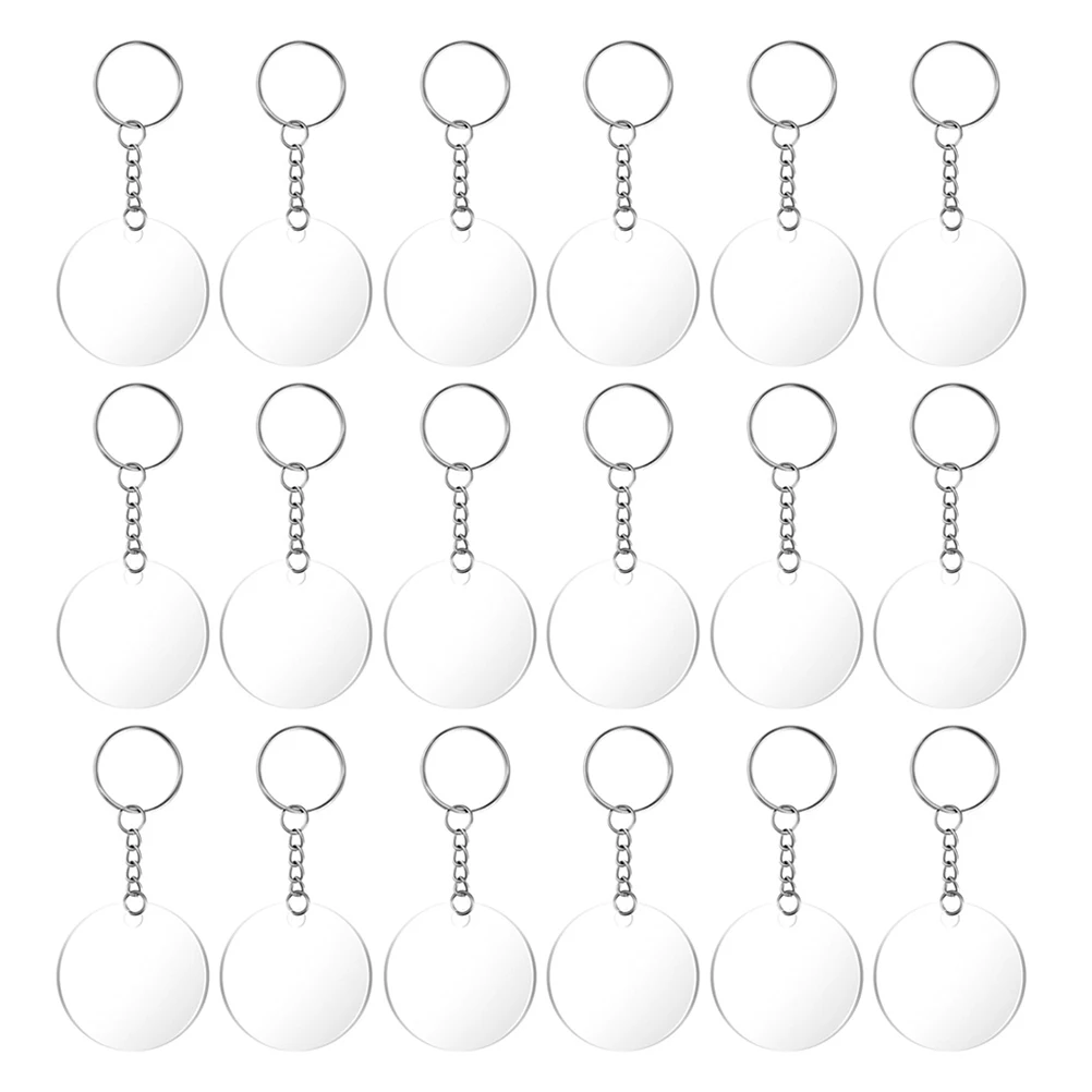 

Acrylic Keychain Diy Keychains Engravable Blanks Decorate Alloy Pendant