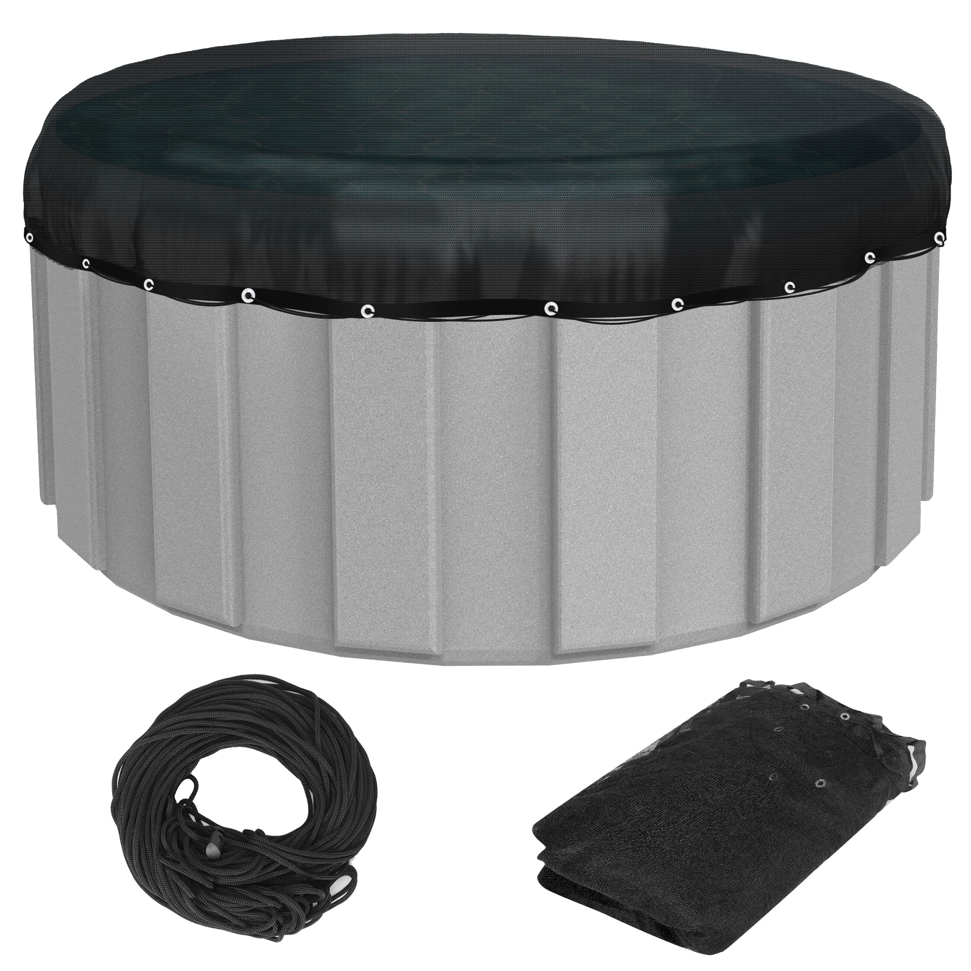 

24-футовая сетка для бассейна, сетчатая крышка для зимнего бассейна, круглая сетка для бассейна, крышка для надземных бассейнов, зимнее покрытие для бассейна