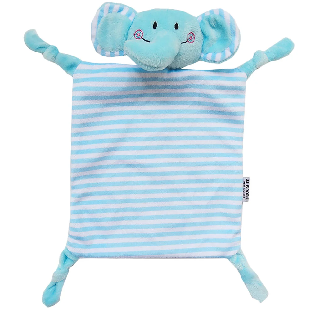 

27x17cm Soothing Teething Cloth for Babies Soft Striped Blanket with Attached Character Comforter for Newborns Infant Appease
