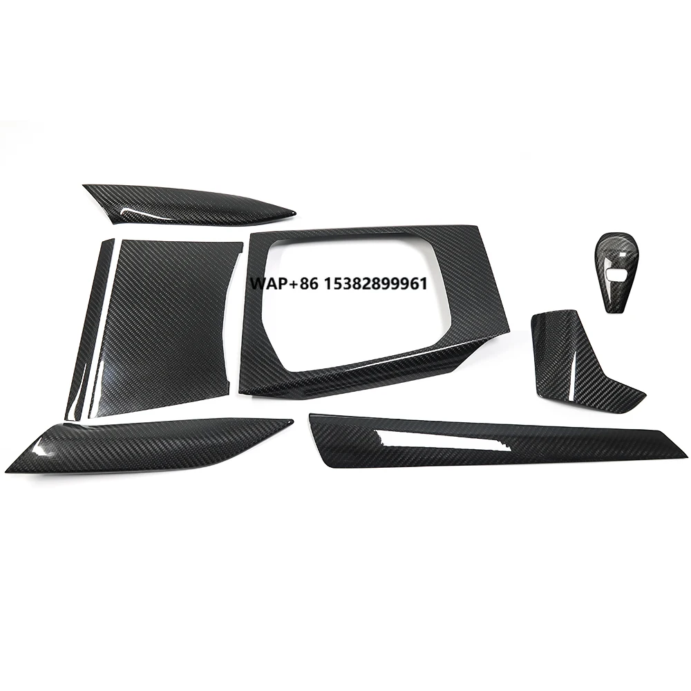 

For 3 4 G20 G21 G22 G23 G24 Central Control Dashboard Console Gear Shift Panel Interior Cover Real Carbon Fiber