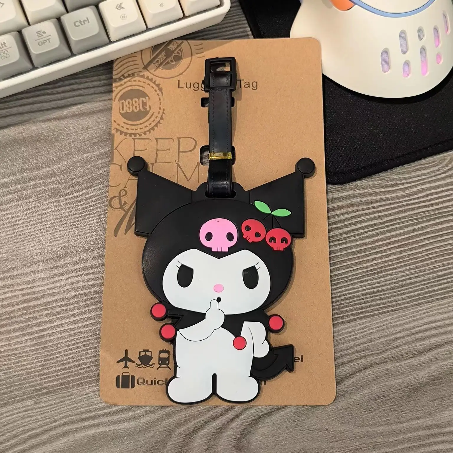 PVC Luggage Tag Cartoon Kuromi Travel Accessories Suitcase Baggage Portable Label