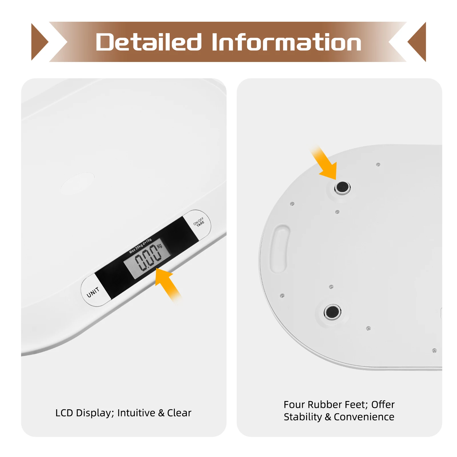 44LBS Electronic Digital Baby Scale Smart Infant Scale LCD Display ABS Weight Scale for Baby Pets 20KG