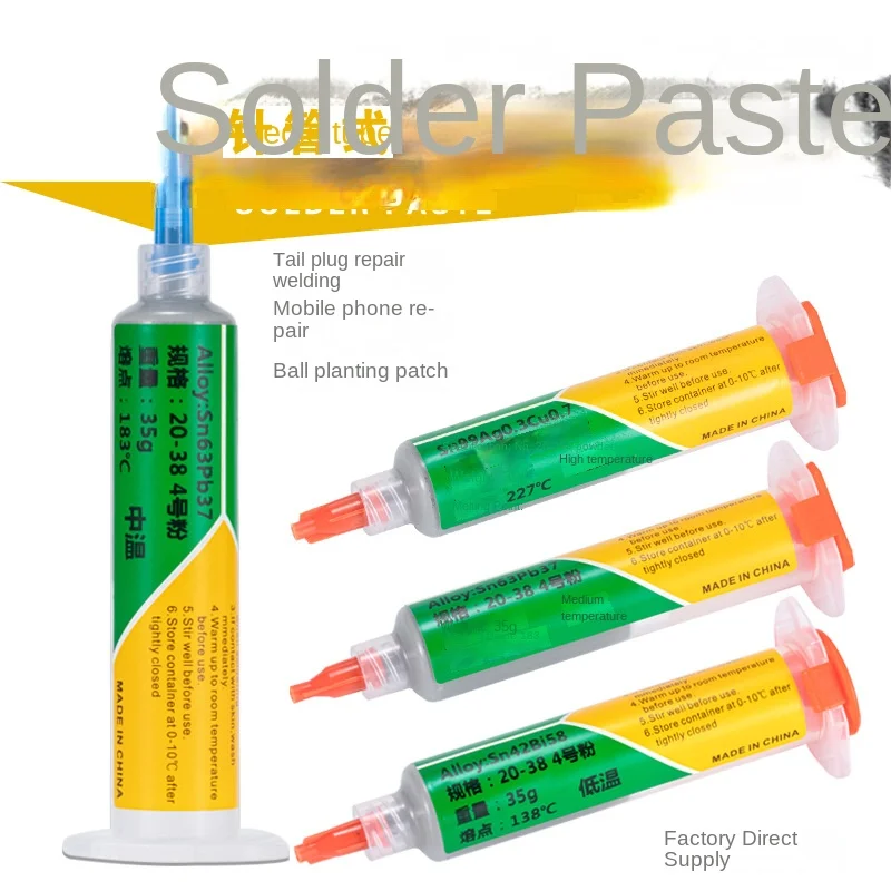 Solder paste Sn63Pb37 183C 20g repair solder paste 6337 lead medium temperature fluxo de solda bga rework station reseal