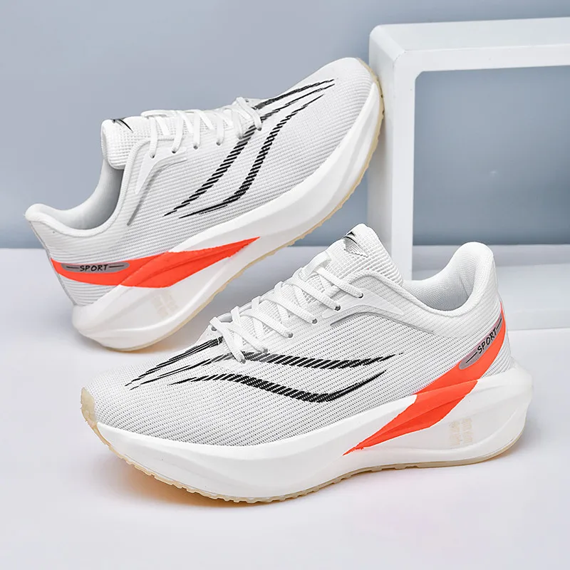 

Outdoor Running Shoes Men Breathable Lace-up Carbon Plate Sports Shoes Men Comfortable Wear-resistant Anti-slip Casual Shoes Men