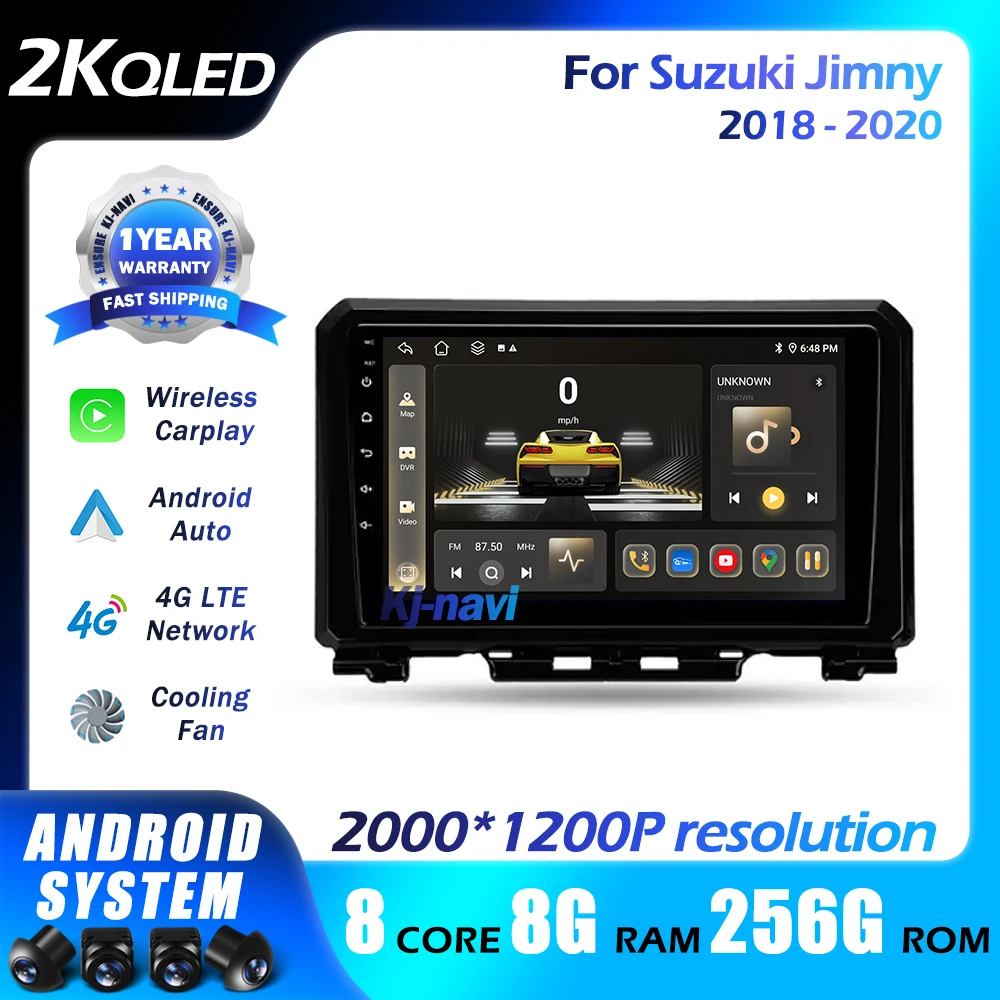 

Android 14 car Radio For Suzuki Jimny 2018 - 2020 Screen DSP Aar GPS Navigation Multimedia stereo Radio Player QLED WIFI 4G BT