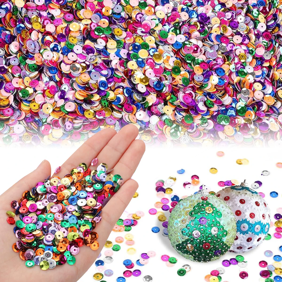 

6 мм свободные блестки 4000 шт. Радужные круглые чашки с блестками для вышивки блестками для шитья сумок рождественские украшения для ногтей DIY Craft
