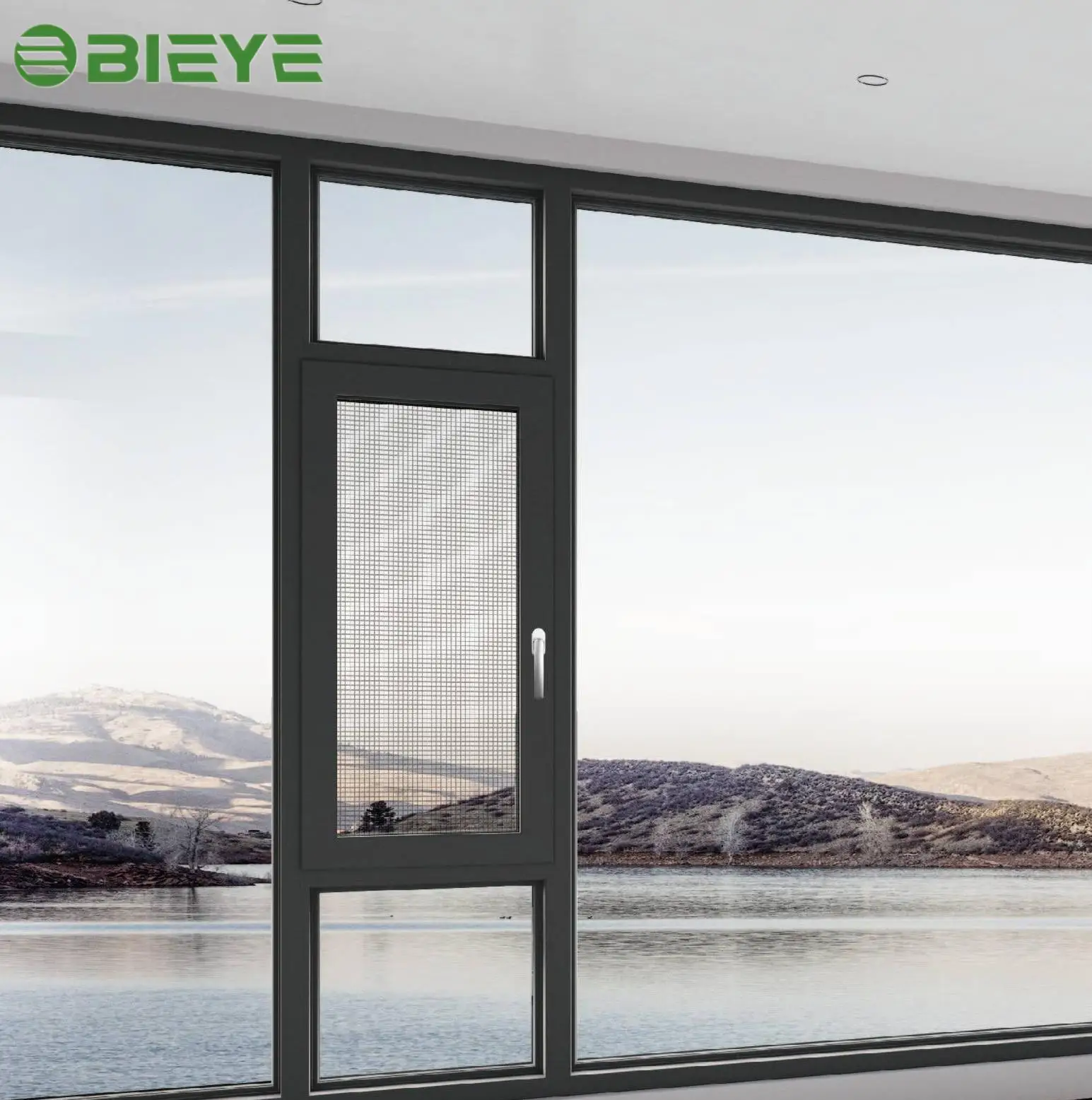 Commercial Hotel Exterior Swing Aluminum Alloy Window Frame with Double-Layer Glass Soundproof French 76 Series