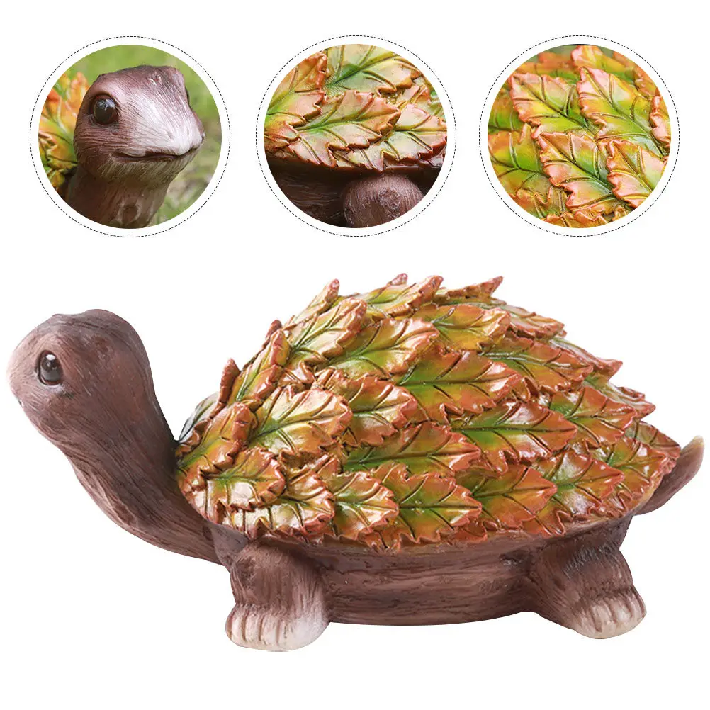 Pond Tortoise Decoration Resin Craftwork Outdoor Garden Lawn Sculpture Durable Realistic Shape Fading Resistant
