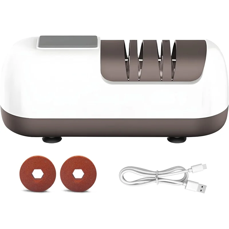 

MCGS-Электрическая аккумуляторная точилка для ножей, 2-ступенчатая профессиональная конструкция для кухонных ножей, ножниц, простые в эксплуатации ножи