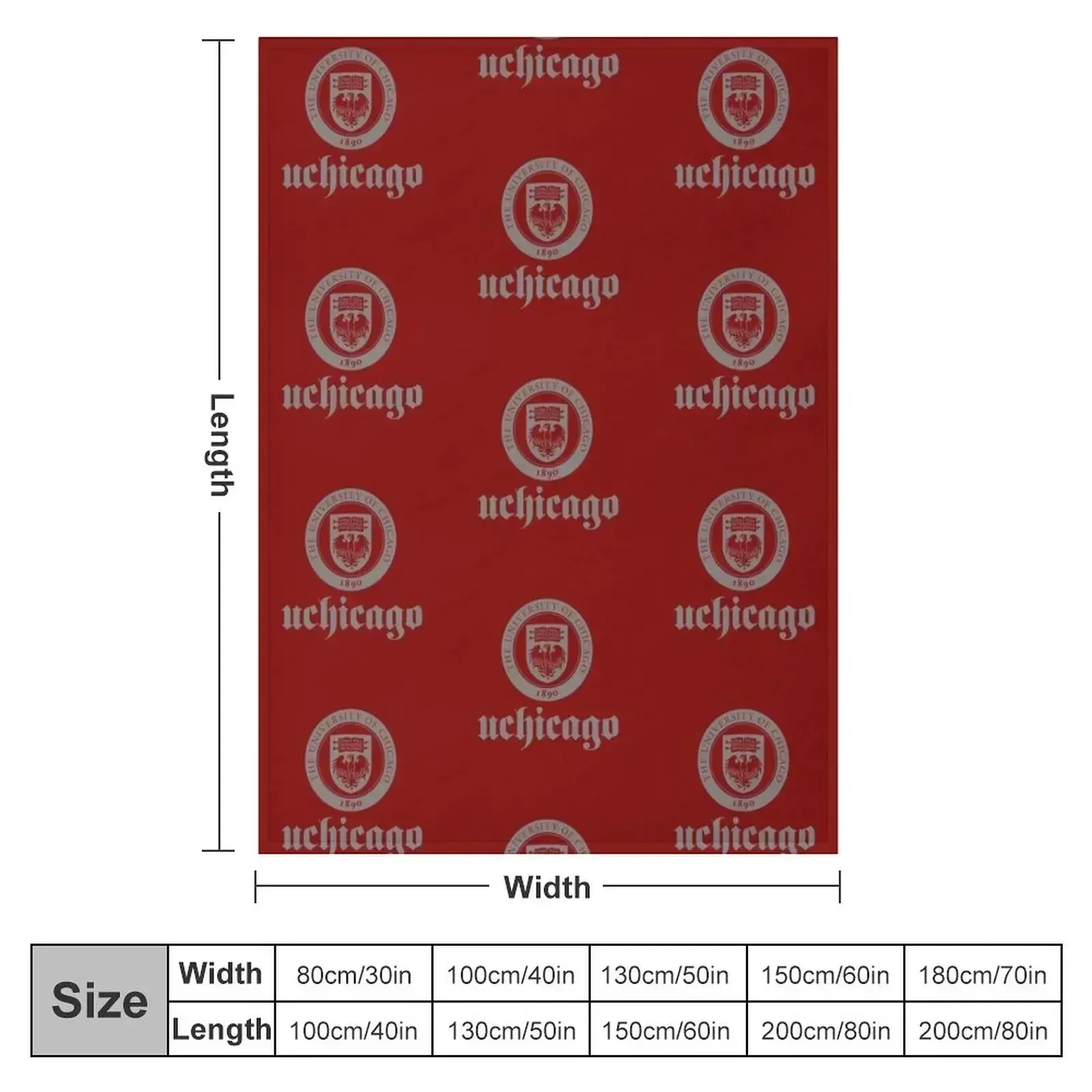 Chicago University Throw Blanket couch cozy soft plush fuzzy picnic outdoor blanket