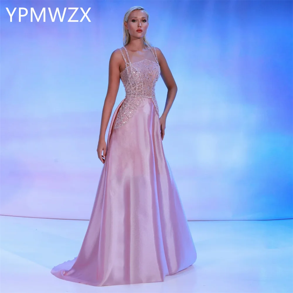 

Customized Prom Gown Formal Women Party Occasion YPMWZX Shoulder Girdle A-line Floor Length Skirts Draped Bespoke Dress