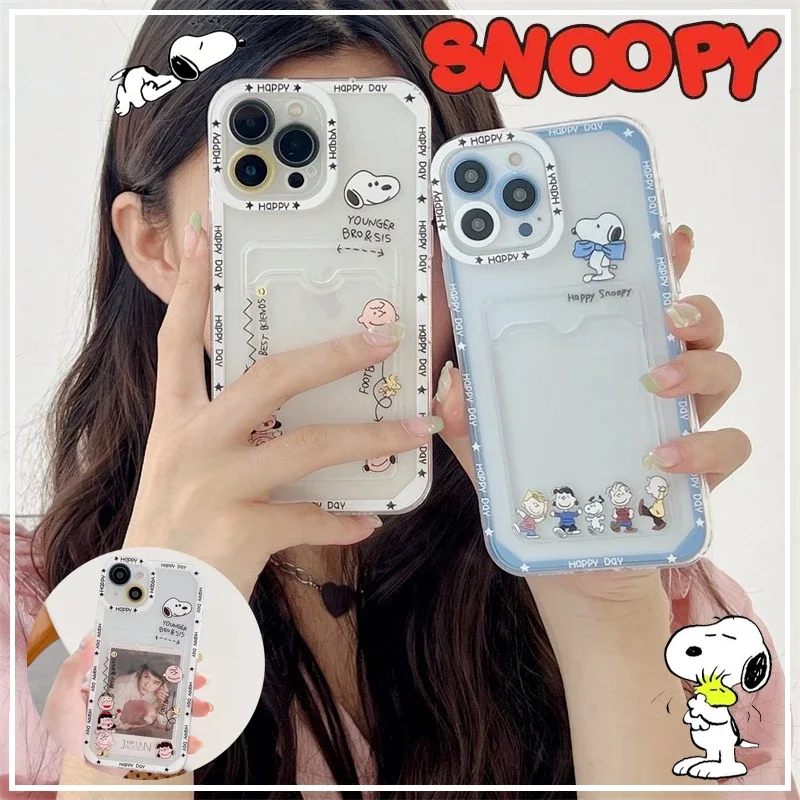 Прозрачный чехол для телефона Snoopy для IPhone 11 12 13 14 Pro Max X XS Max XR 7 8 Plus, ударопрочный силиконовый чехол из ТПУ, защитная задняя крышка