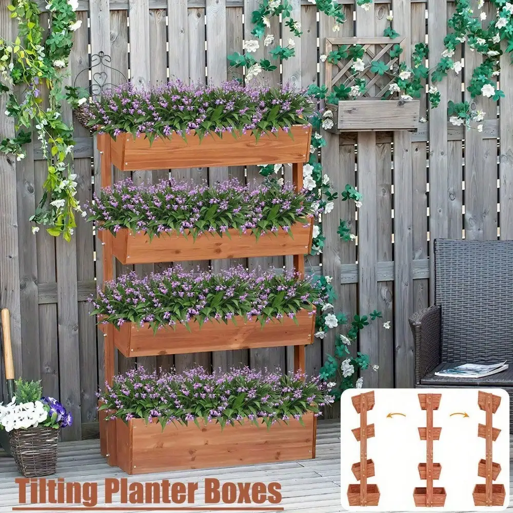 Tiered Solid Standing Raised Garden Bed Extre Large Planter Box In/Outdoor