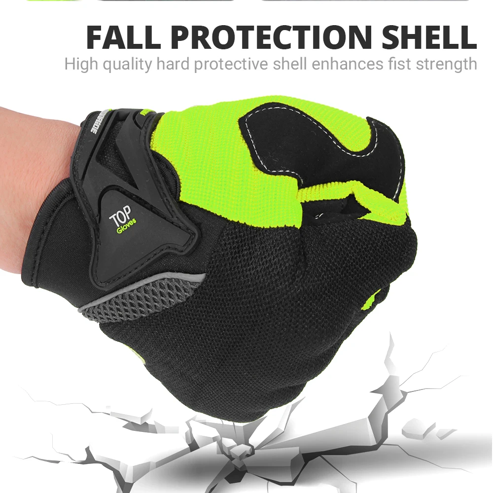 قفازات كاملة الأصابع للدراجات النارية ، معدات الدراجات النارية ، قفاز حماية رياضي ، تنفس ، موتوكروس ، تهوية