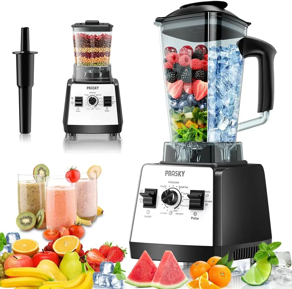 

Blenders for Kitchen, Smoothie Blender, 2400W/1000W Blender & Grinder Combo, 25,000 RPM High Speed, 68oz BPA-Free Food