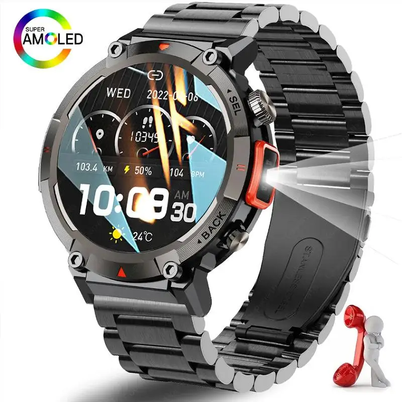 S100 Ke3 Outdoor Smartwatch 1.45-Inch Hd Large Circle Screen Flashlight Information Push Sports Watch