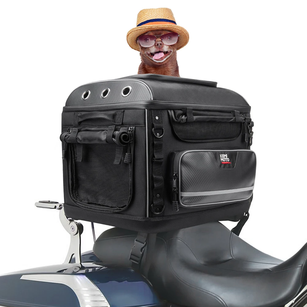 Motorrad-Haustiertaschen Hunde- und Katzen-Transporttasche für Street Glide Road King mit Beifahrersitz oder Gepäckträger Touring Trike Modelle – Detail 7