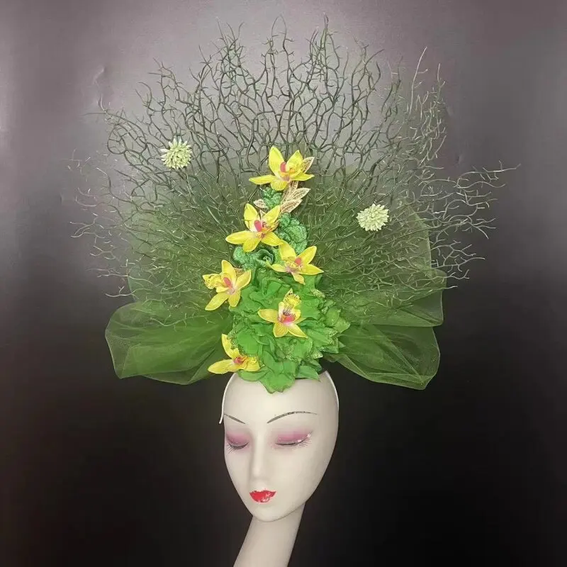 Chinese Style Forest New Handmade Stage Makeup Studio Personalized Styling Runway Models Creative Headwear Women's Headwear