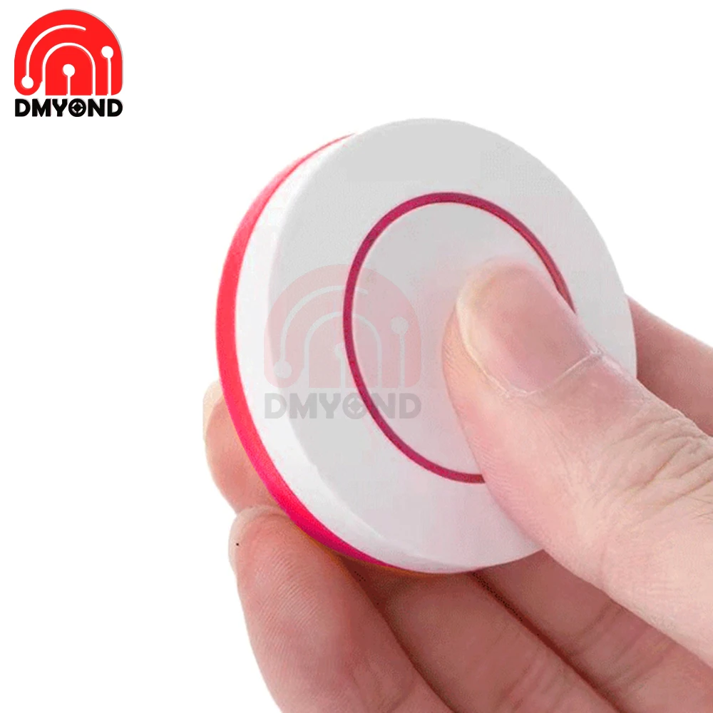 Round Shape 1 CH Button RF Transmitter Wireless Remote Control 433 MHz Roundness Design Remote Key Sticky Wall Panel