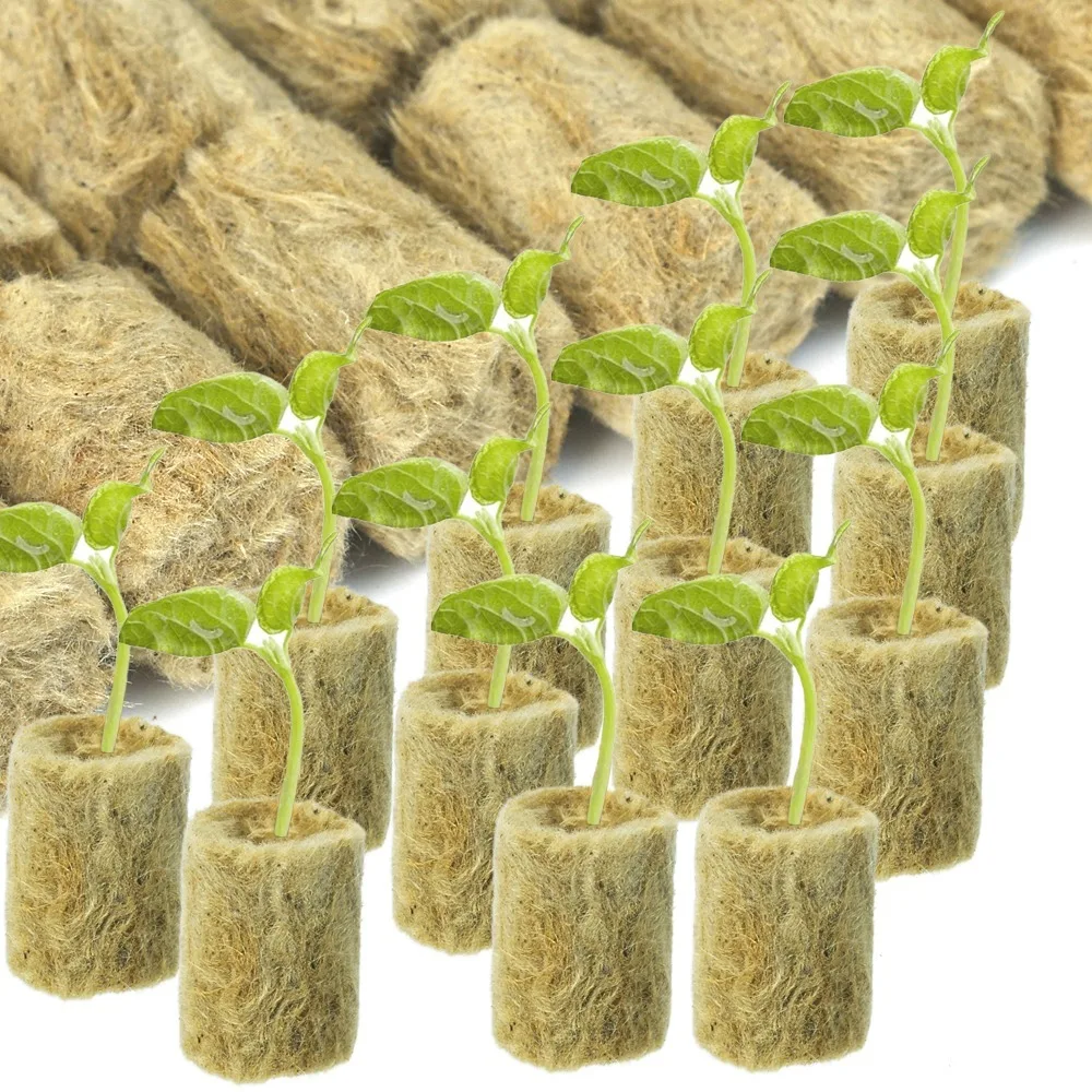 Sponge Block Starter Plugs Rock Wool Grow Cylindrical Seed Starters Planting Hydroponics Cuttings Plant Propagation Grow Supply