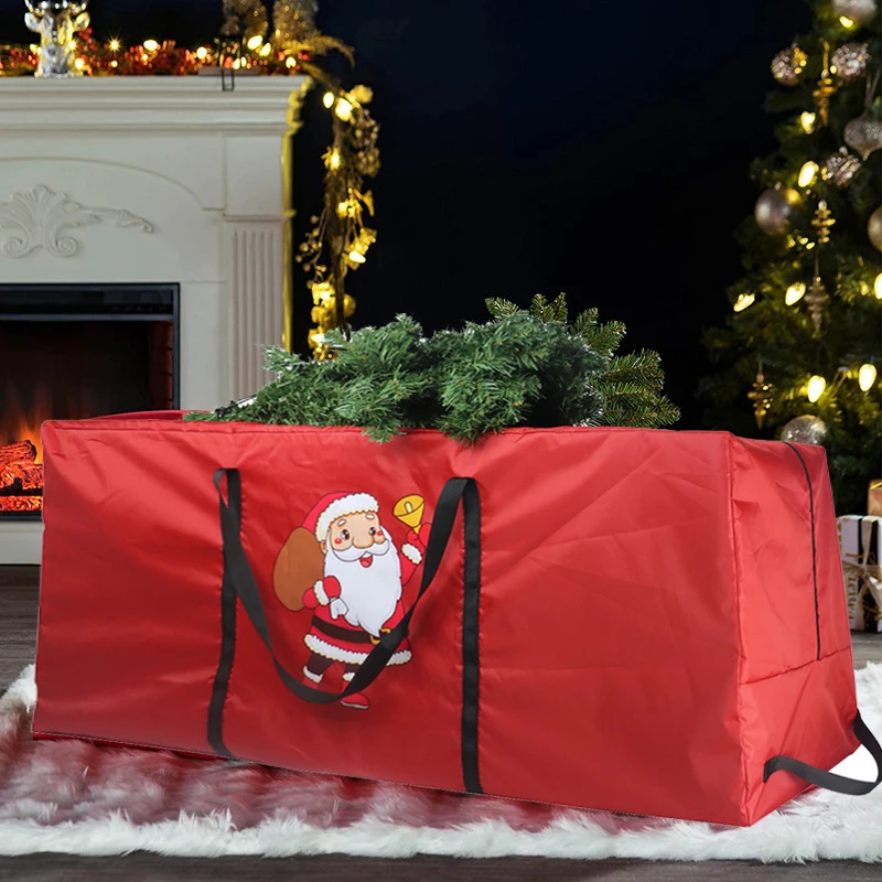 Foldable Xmas Decoration Storage Bag Christmas Tree Wreath Oxford Cloth Bag For Storing Christmas Utenciles Garland Home Storage