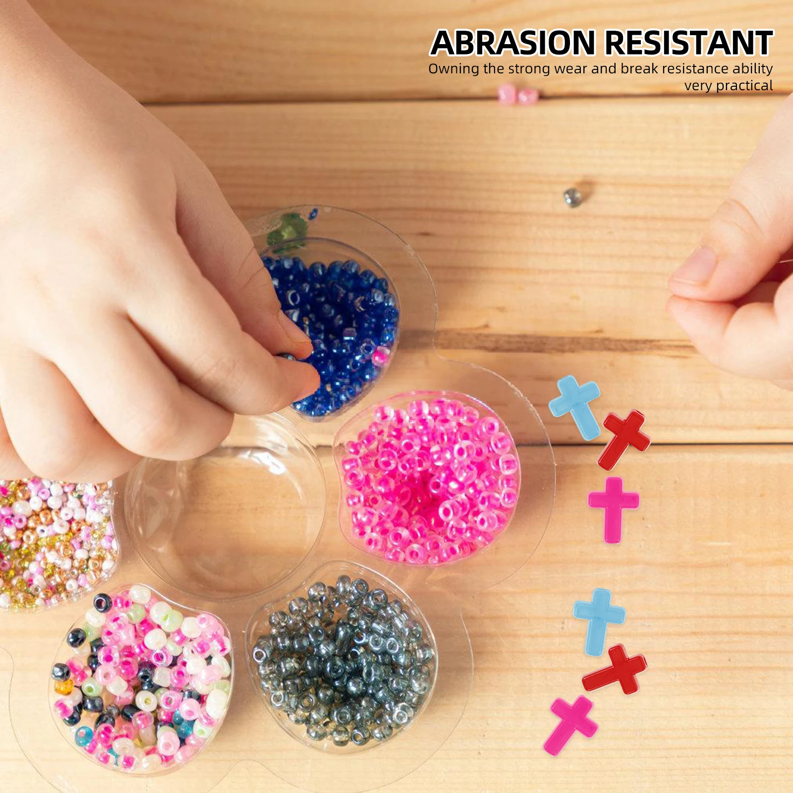 100 قطعة من الخرز المتقاطع من الأكريليك المكتنز ذات الألوان الزاهية لقلادة ذاتية الصنع وإكسسوارات حرفية