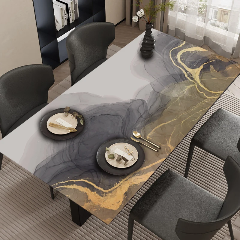 Modern Light Luxury Dining Table Mats No-wash Oil-proof PVC Leather Waterproof Anti-scalding Soft Cushion Coffee Table Desk Mat