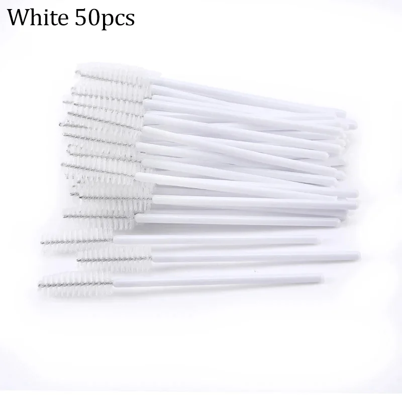 50 stücke Wimpern Pinsel Wiederverwendbare Mascara Wands Applikator Spooler für Falsche Wimpern Verlängerung Frauen Wimpern Kosmetische Liefert